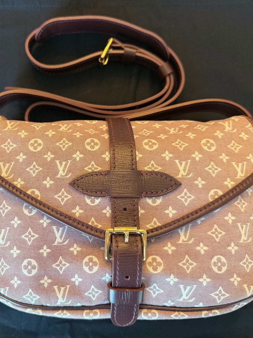 Louis Vuitton Vintage 2012 Sepia Monogram Idylle Saumur PM 20 Canvas Crossbody
